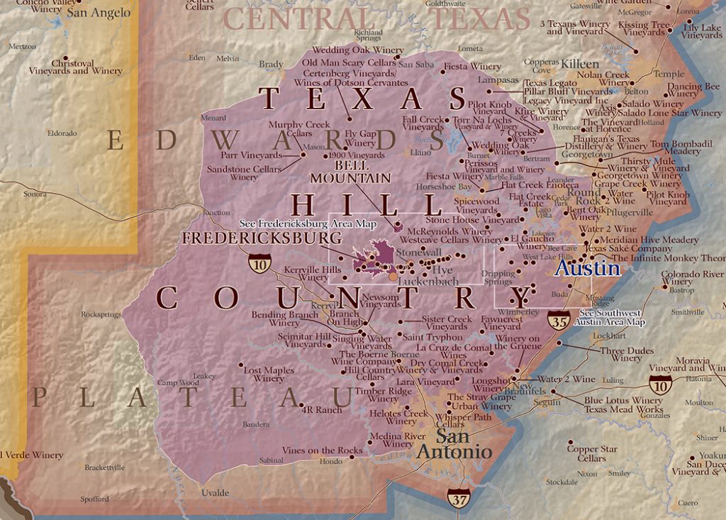 Texas Hill Country Wine Map