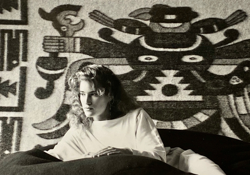 Suzi-with-Peruvian-rug-mid-1980s