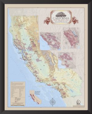 California Wine Map framed