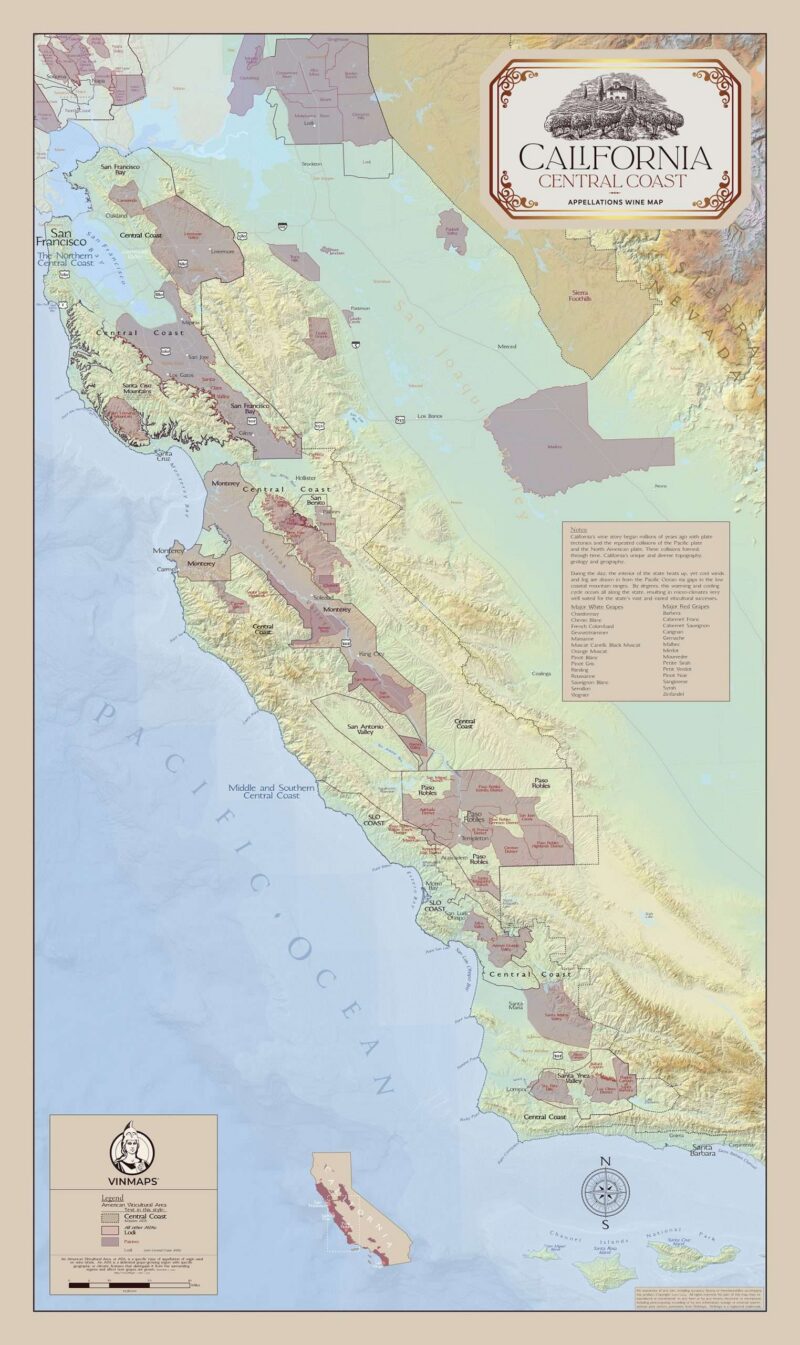 California central coast wine map