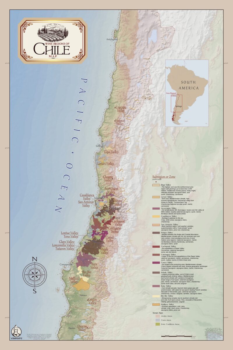 Chile Wine Regions Map
