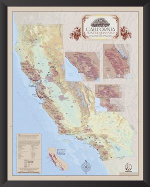 California wine map framed