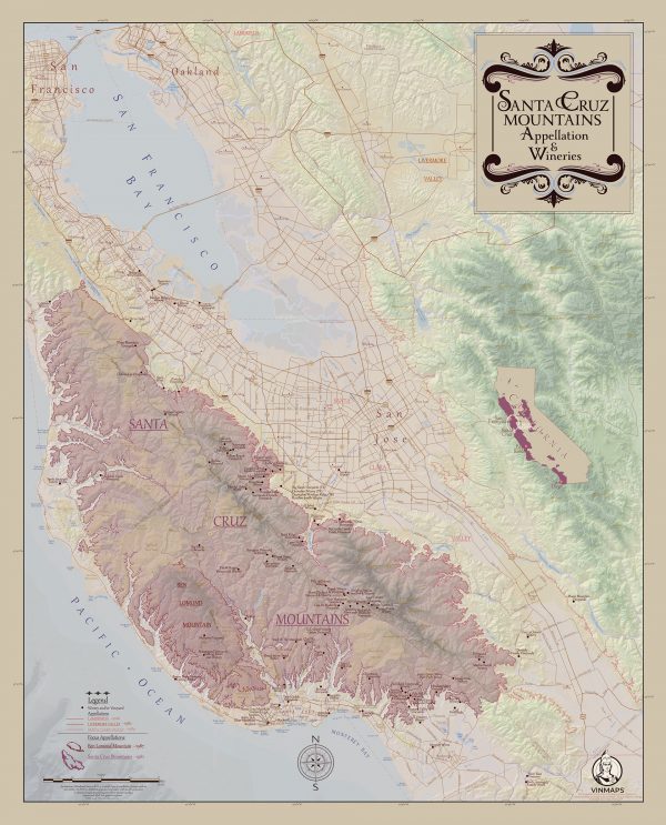 Santa Cruz Mountains – Appellation & Wineries Map