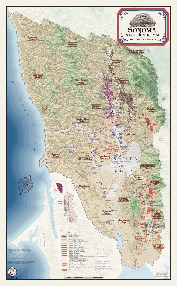 Sonoma Wine Country Map