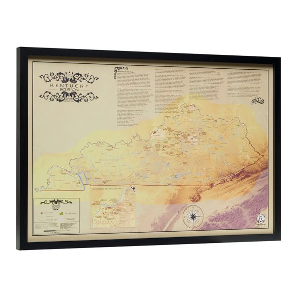 Kentucky Bourbon Map framed