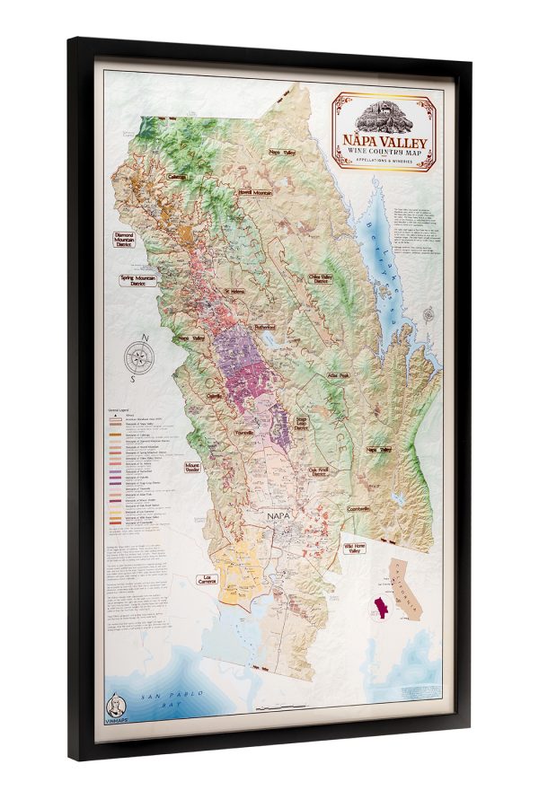 Napa Valley wine map framed
