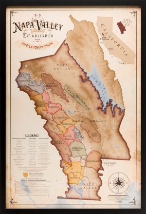 Vintage Wine Map Napa Valley