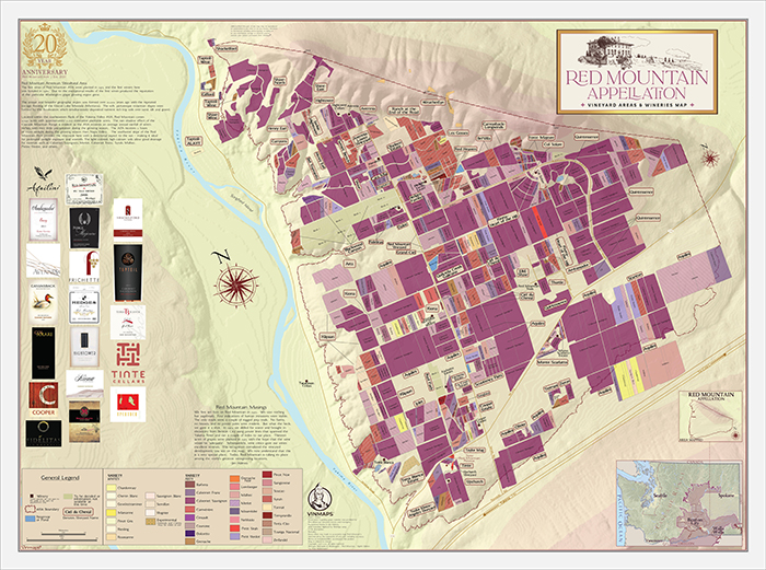 Red Mountain wine map