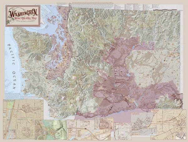 Washington Wine Map 48.5″ x 36.5″