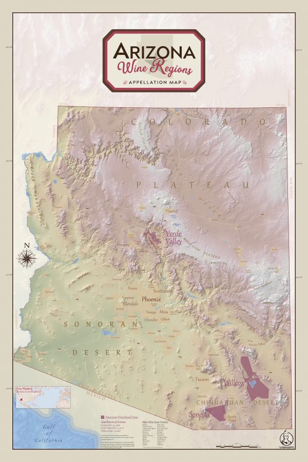 Arizona Wine Regions Appellation Map