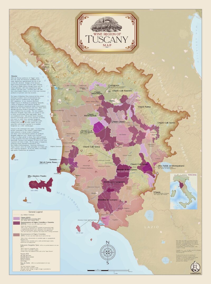 tuscany winery map
