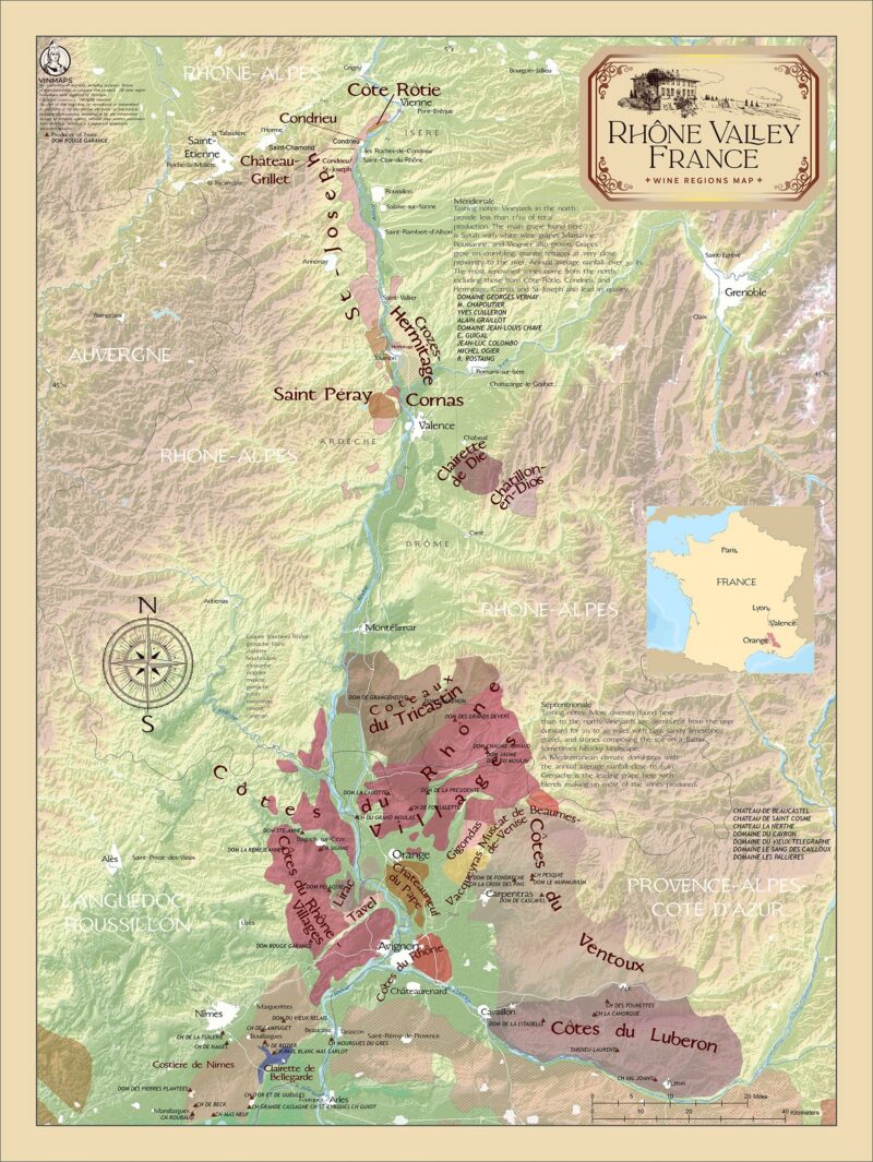 Rhône Valley Wine Map