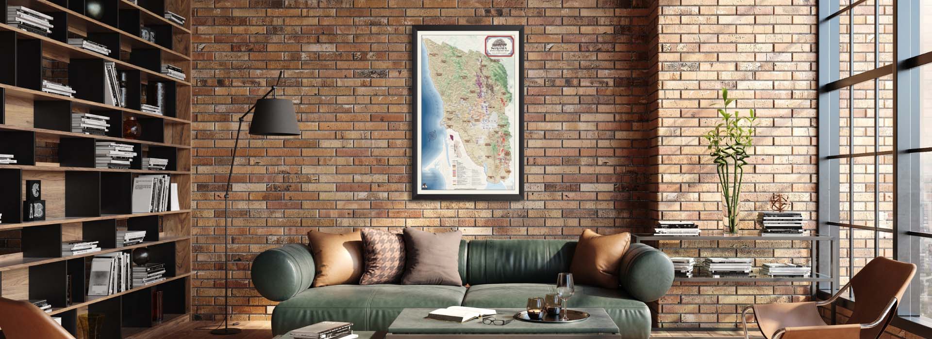 wine map on wall